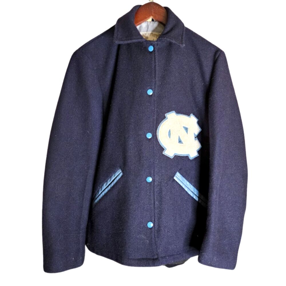 Vintage UNC TARHEELS Deerfoot Sports Apparel Ladies Wool Jacket sz 12